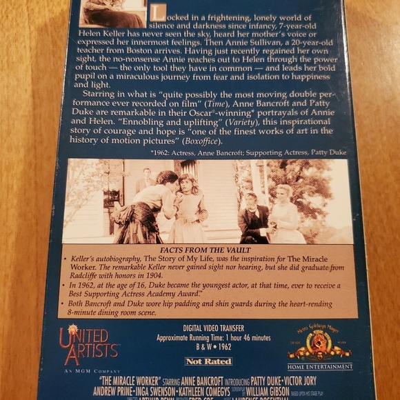 The Miracle Worker-vhs Patty Duke Vintage Classics - Picture 3 of 4
